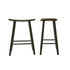 Set di 2 sgabelli da bar in teak massello nero 65 cm