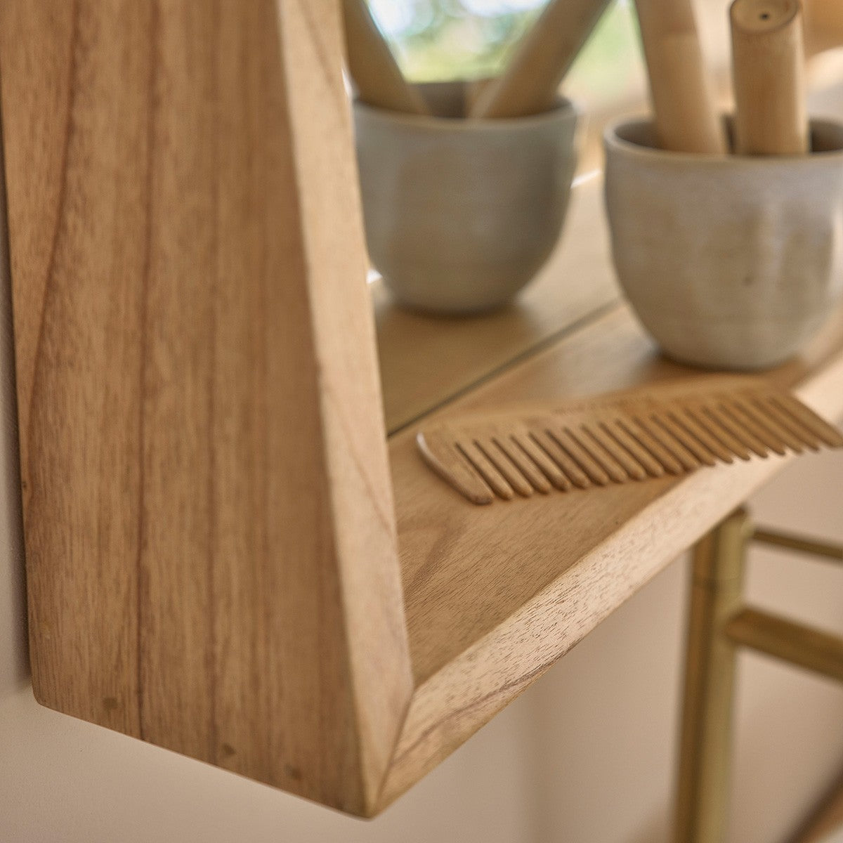 FIFTIES - Specchio in mindi massello 135x67 cm