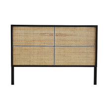 Testiera in rattan e legno mogano 160 cm