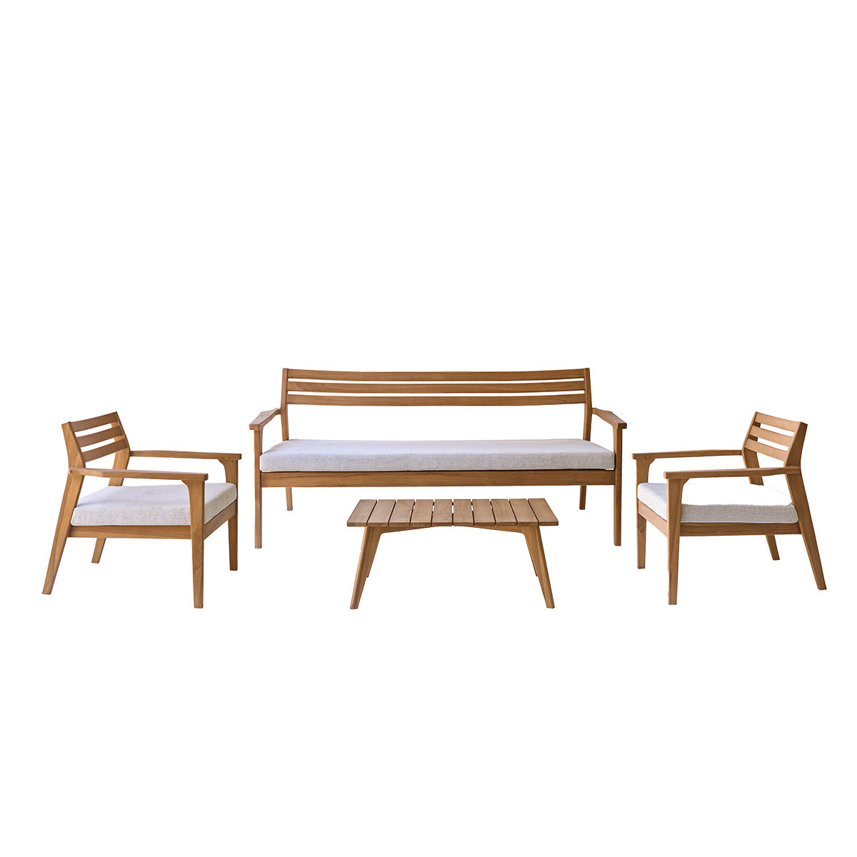 BARI - Set di mobili da giardino bassi in teak massello