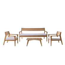 Set di mobili da giardino bassi in teak massello