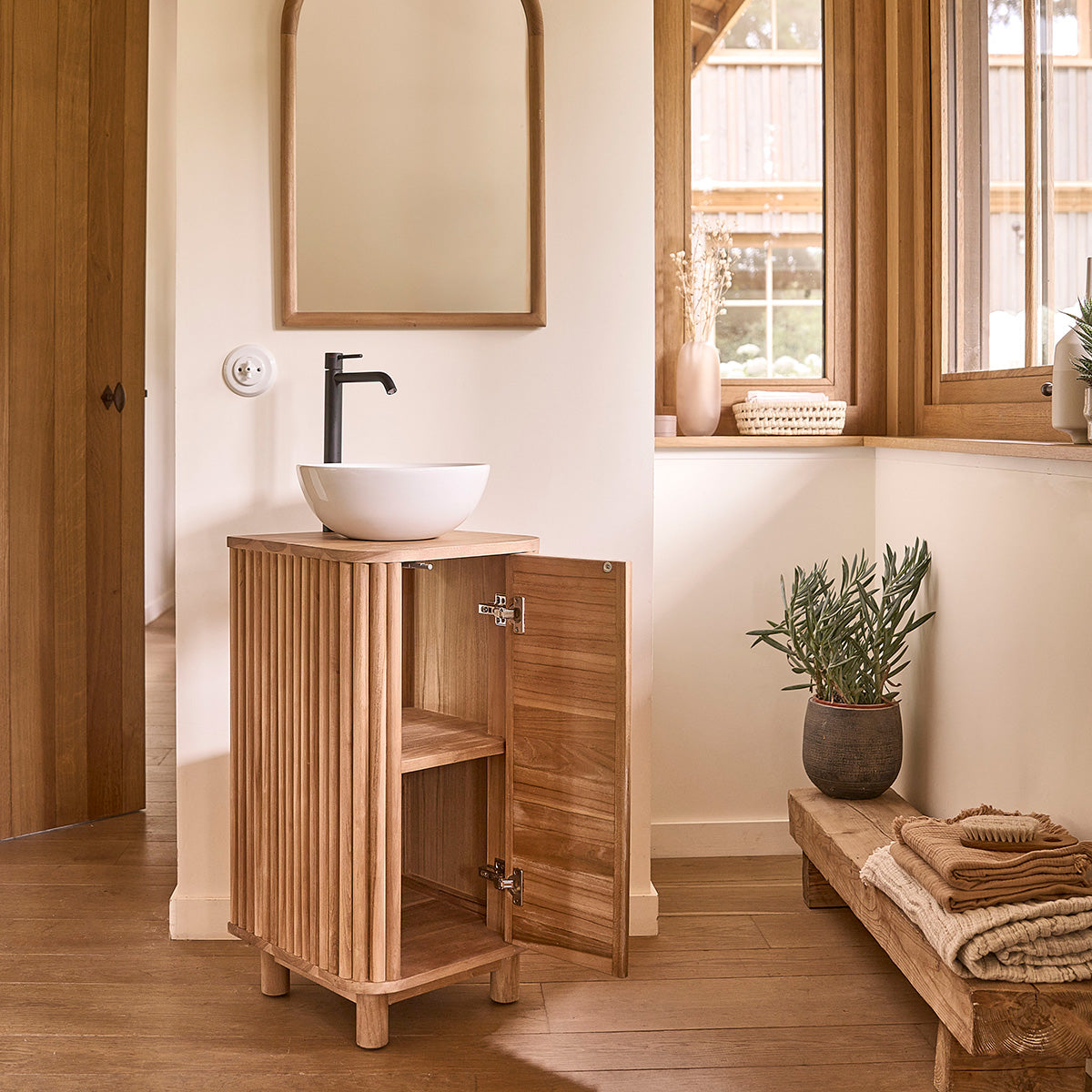 COLINE - Lavabo in teak massello 40 cm