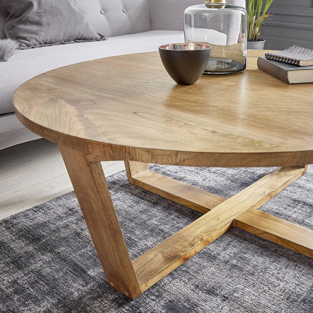 BASILE - Tavolino in mindi massello Ø 100 cm