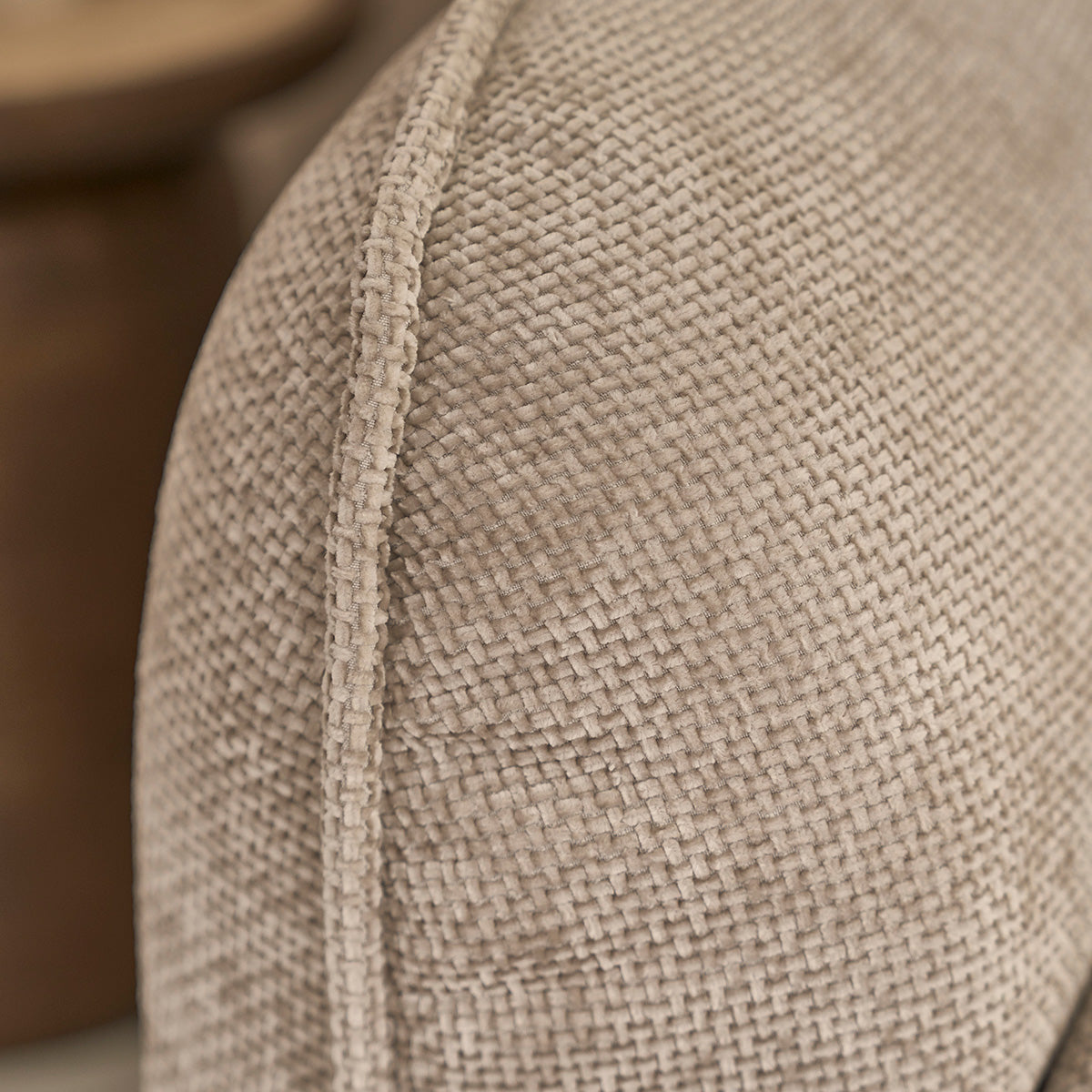 HECTOR - Divano dritto a 3 posti in velluto intrecciato beige