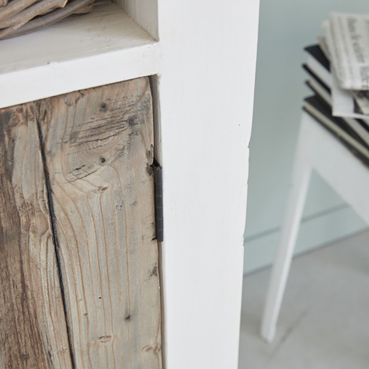 ATLANTIC - Vetrinetta in legno massello riciclato 70 cm