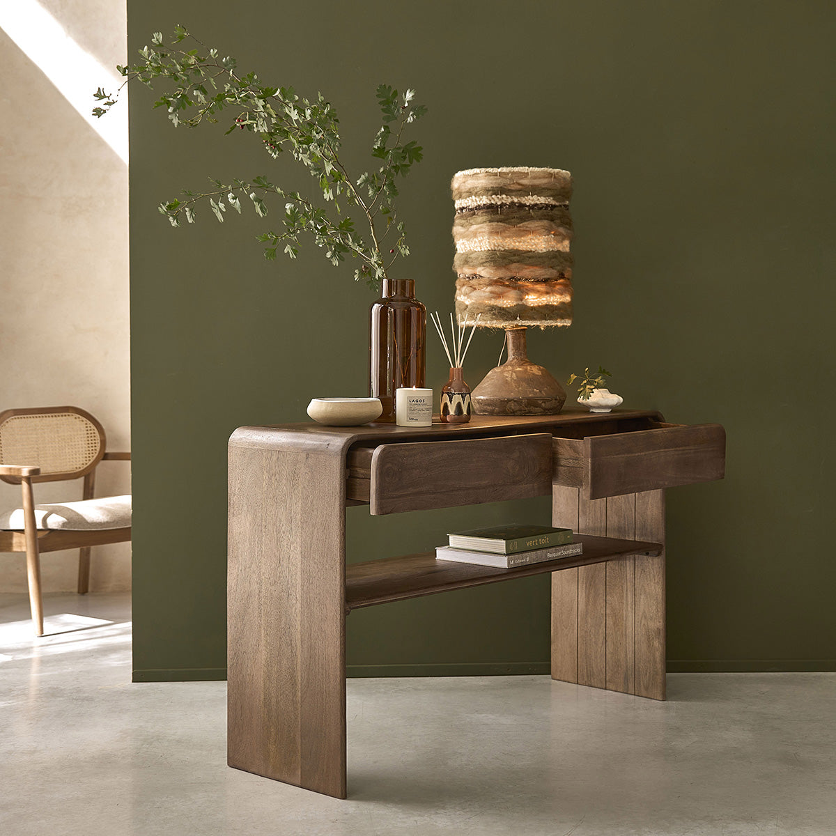 SOFIA - Console in legno massello di mango, 120 cm