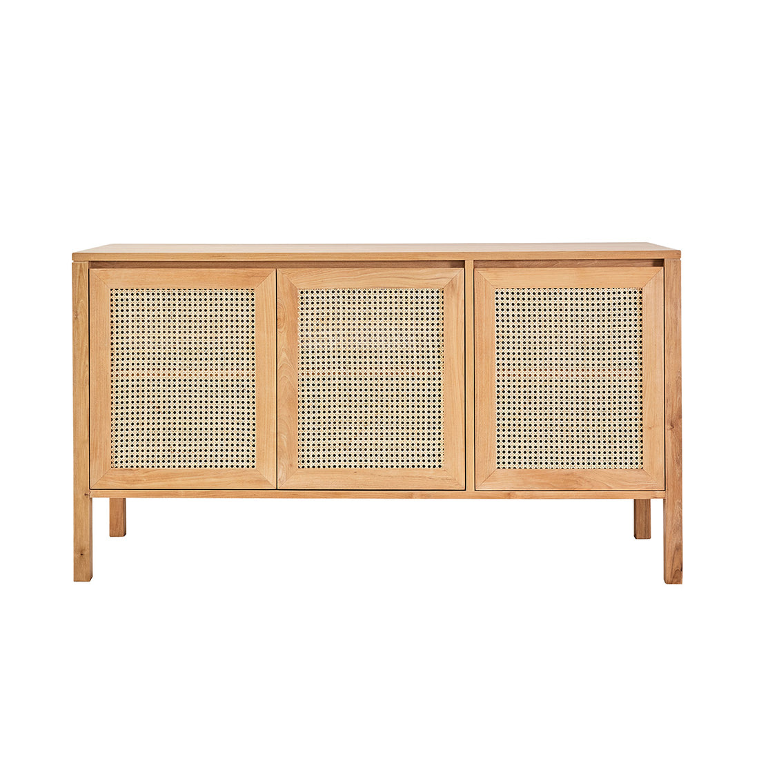 ELIOTT - Mobile per lavabo in teak massello e cannage 145 cm