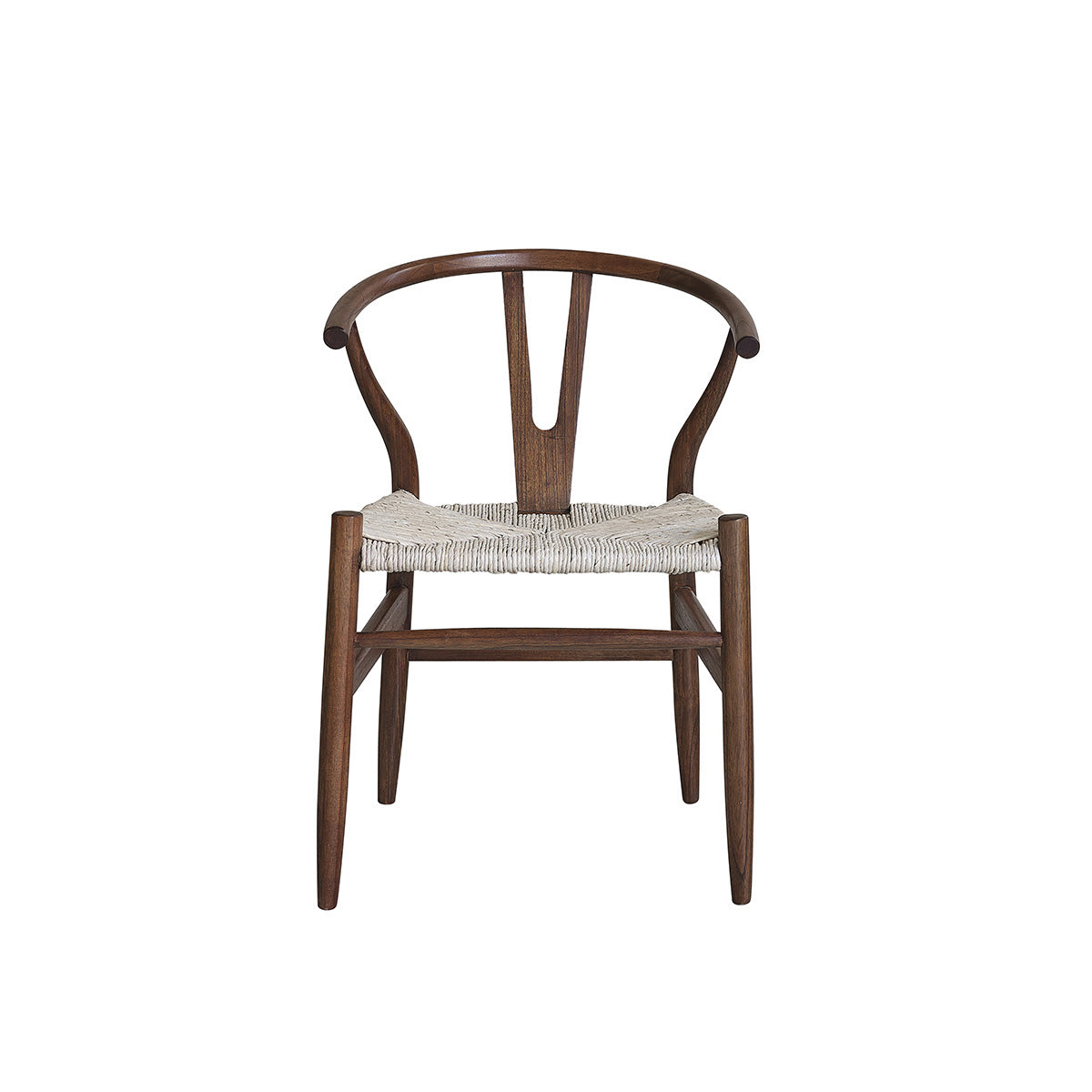 CAMILLE - Sedia in mindi massello con finitura in noce e corda naturale
