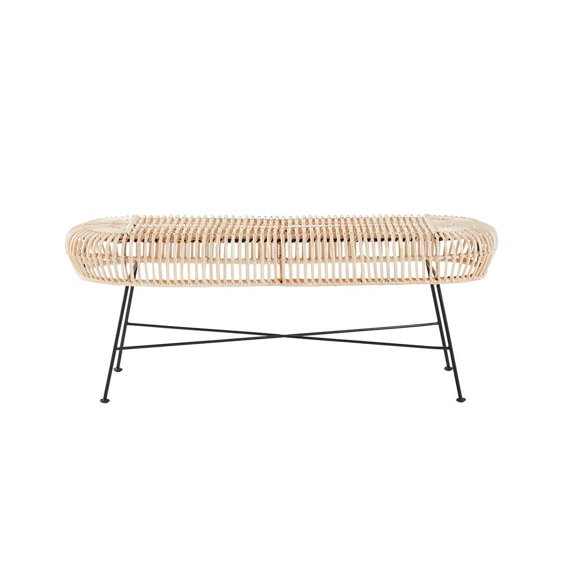 BOHEMA - Panca in rattan e metallo