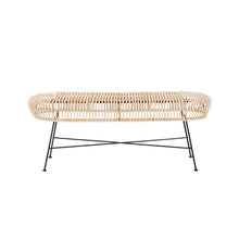 Panca in rattan e metallo