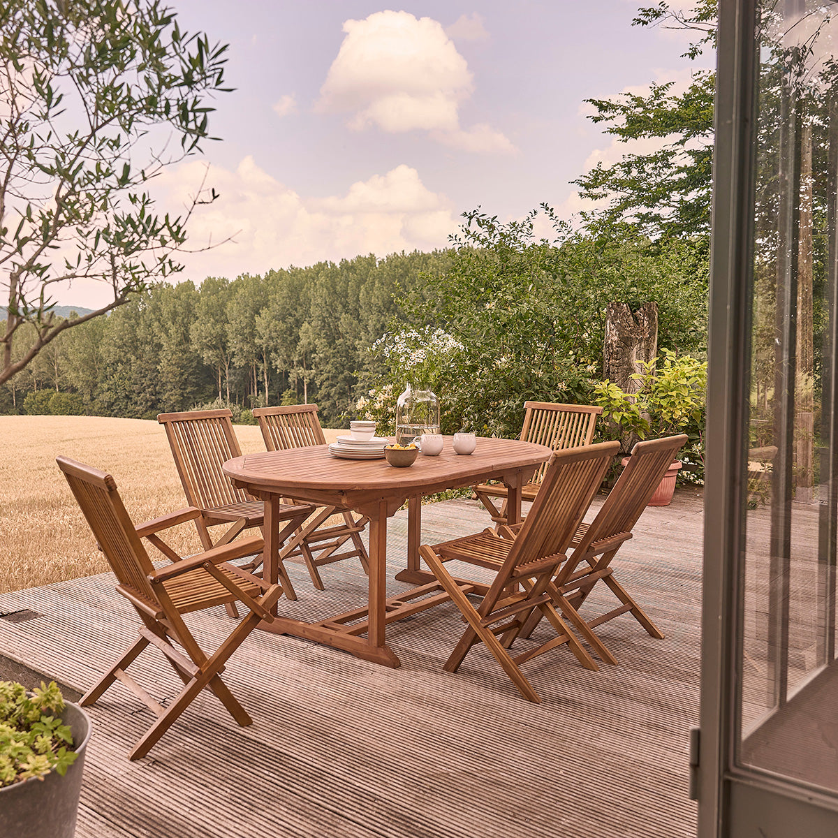 BALI - Tavolo da giardino allungabile in teak massello oliato 8/10 pers.