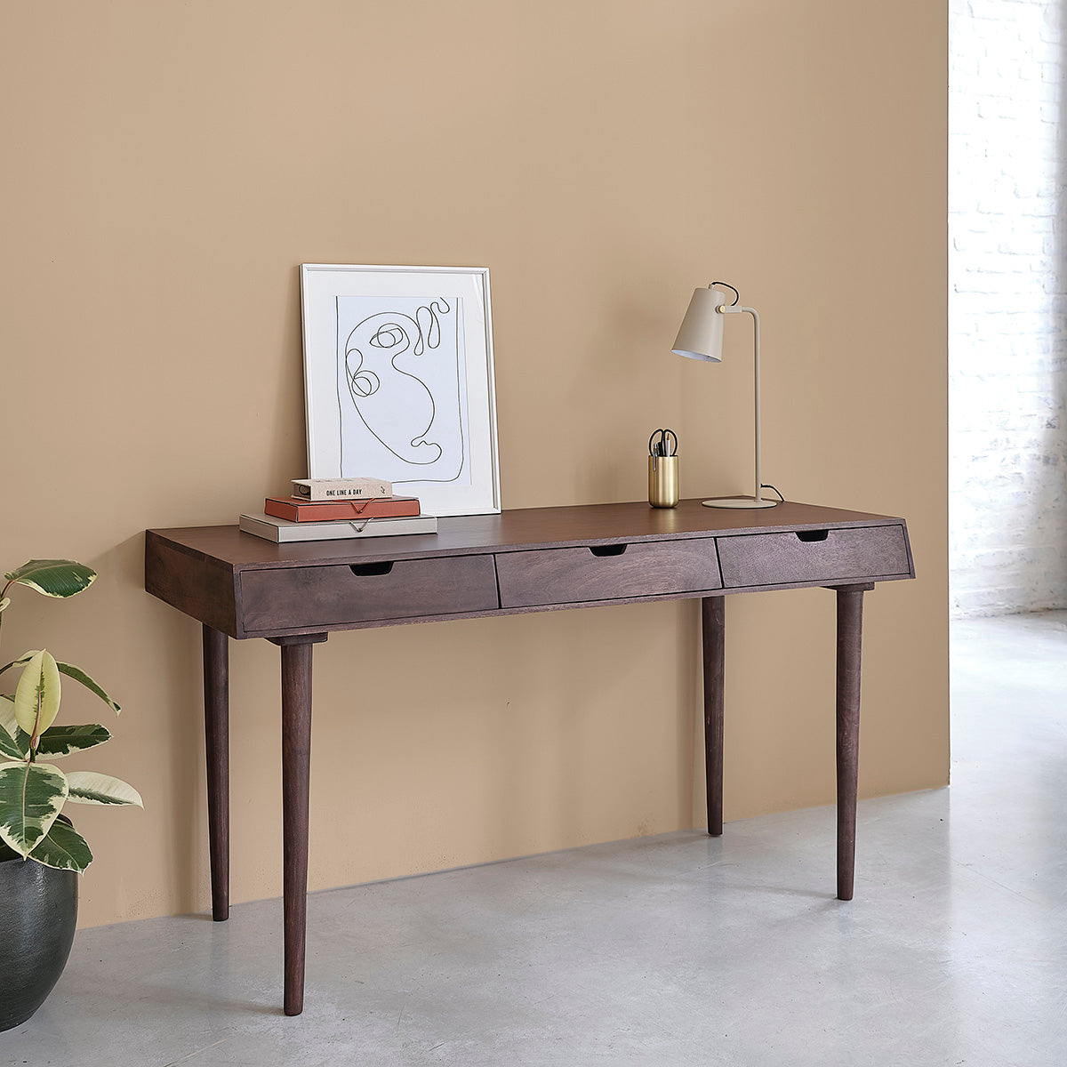 CAMERON - Scrivania in legno di mango massello 140 cm