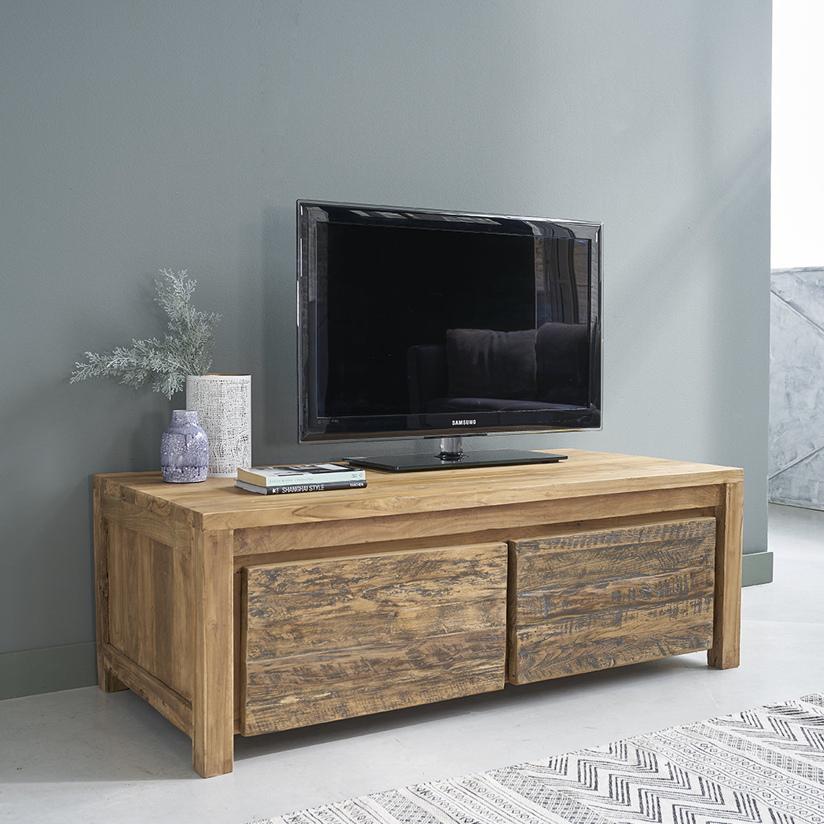 CARGO - Tavolino in teak massello riciclato 120 cm