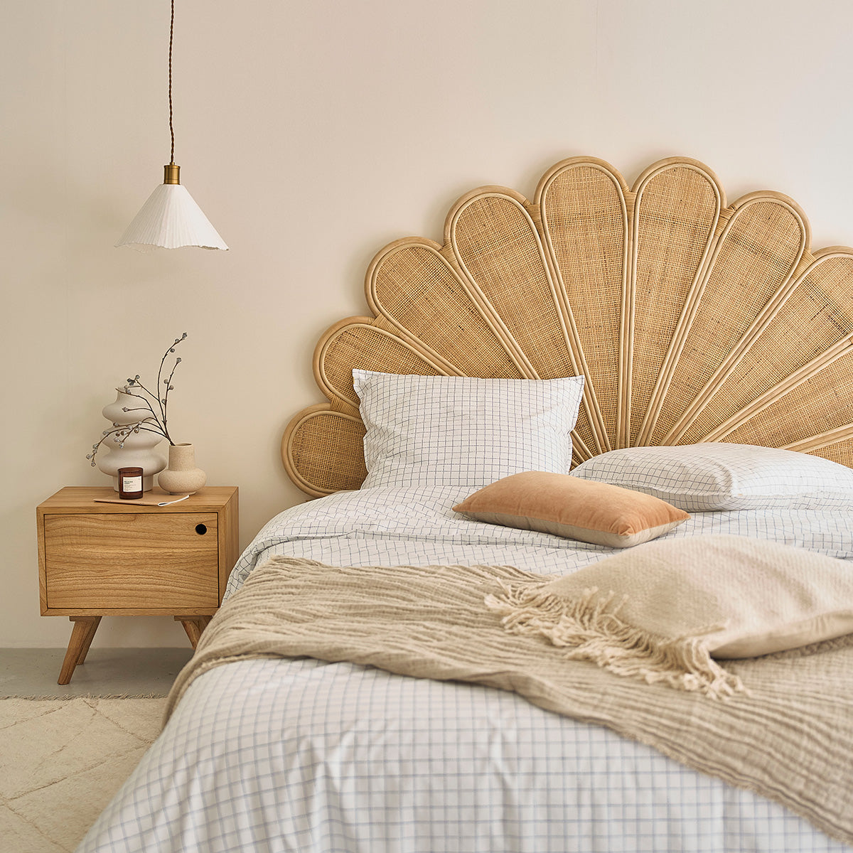 ROMY - Testiera in rattan e midollino 180 cm