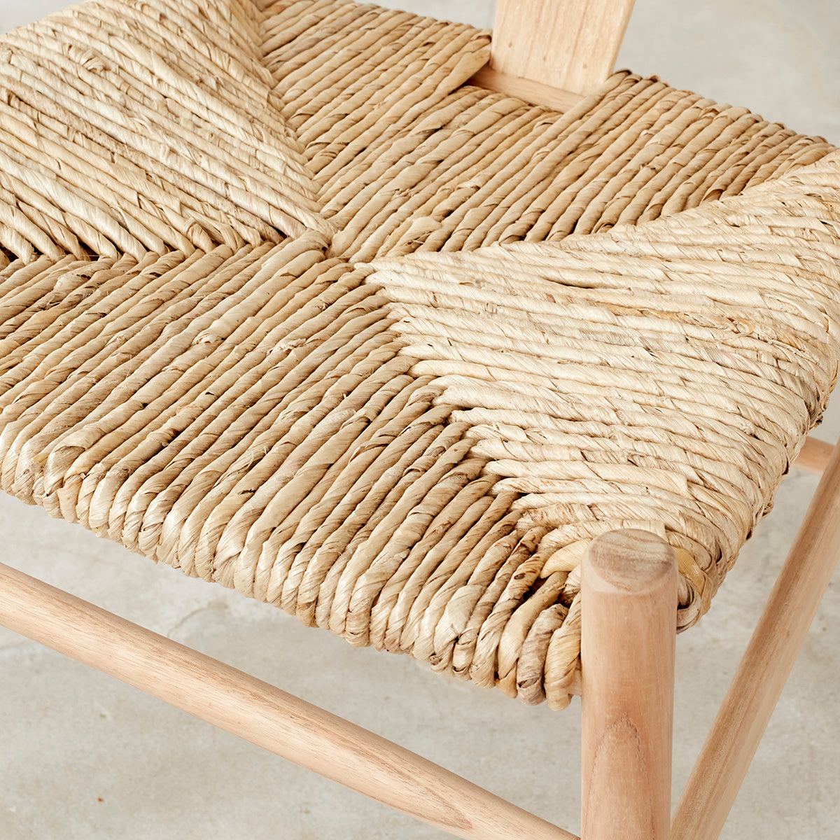 CAMILLE - Set di 2 sedie in mindi massello e corda naturale