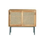 Cassettiera in mindi massello e cannage, 100 cm