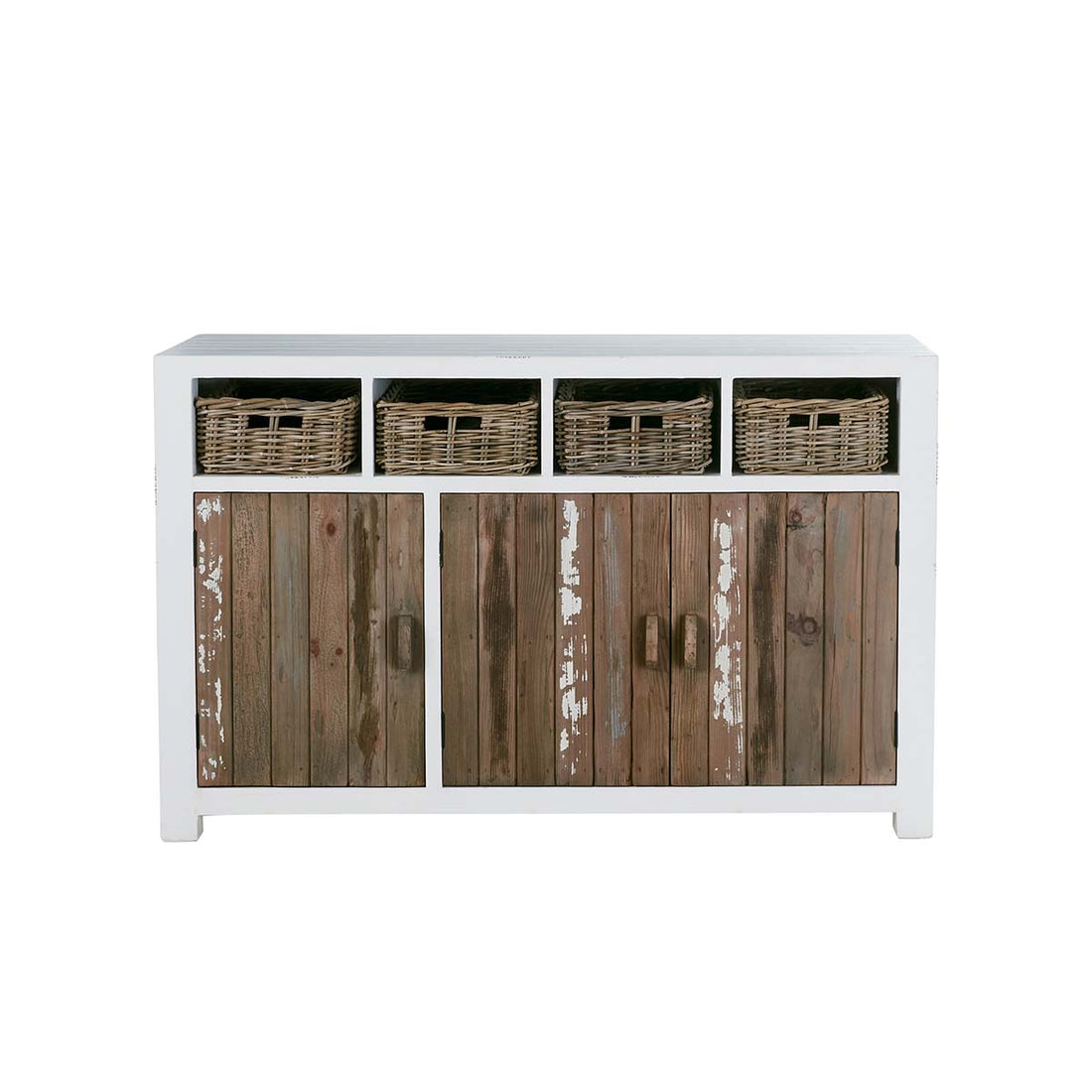 HONFLEUR - Cassettiera in pino massello riciclato 145 cm