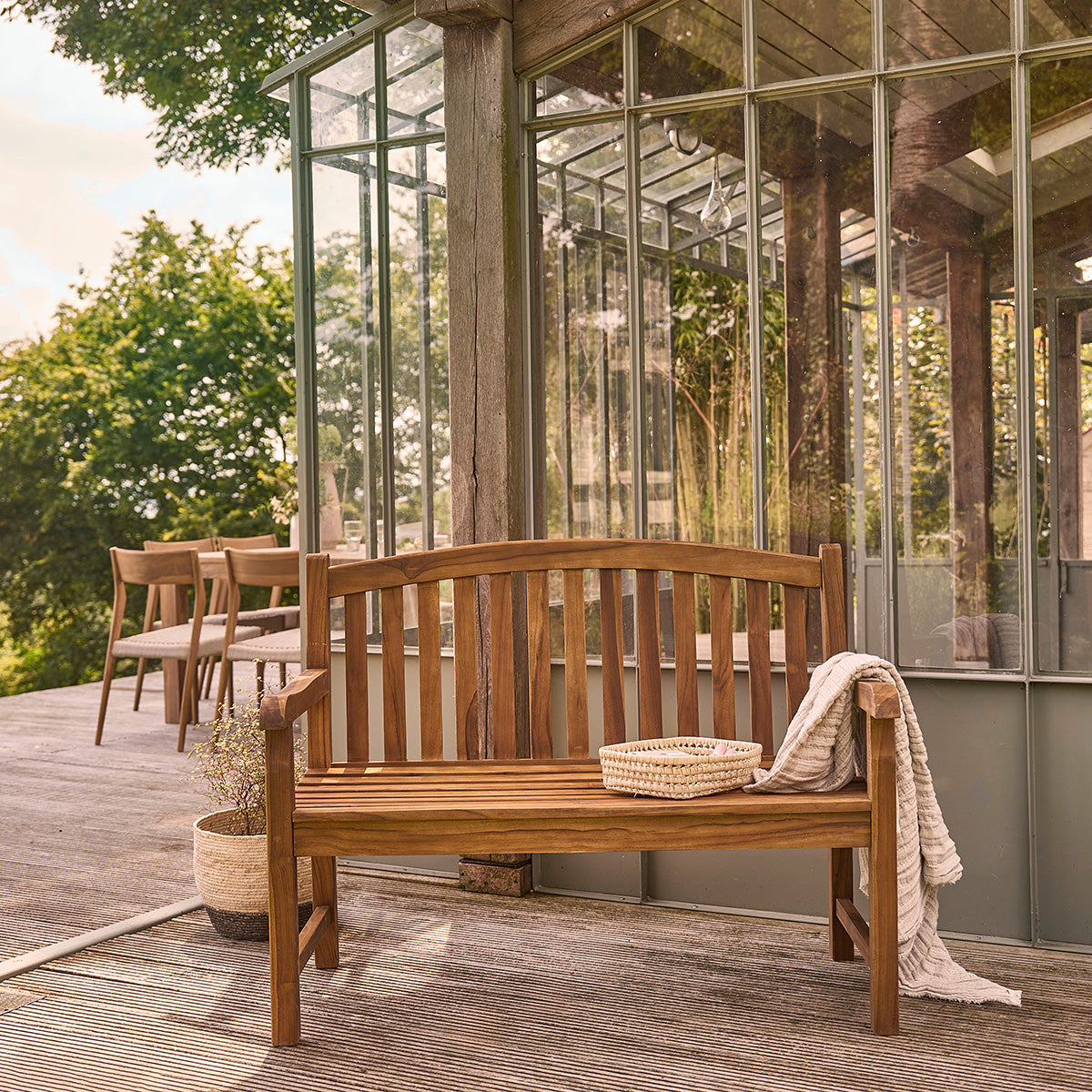 BALI - Panchina da giardino in teak massello oliato 120 cm