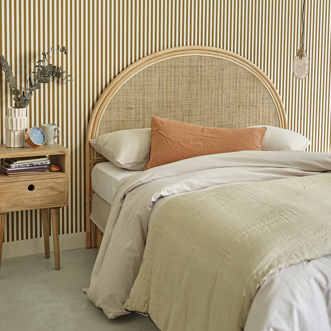 JANE - Testiera in rattan e cannage 140 cm