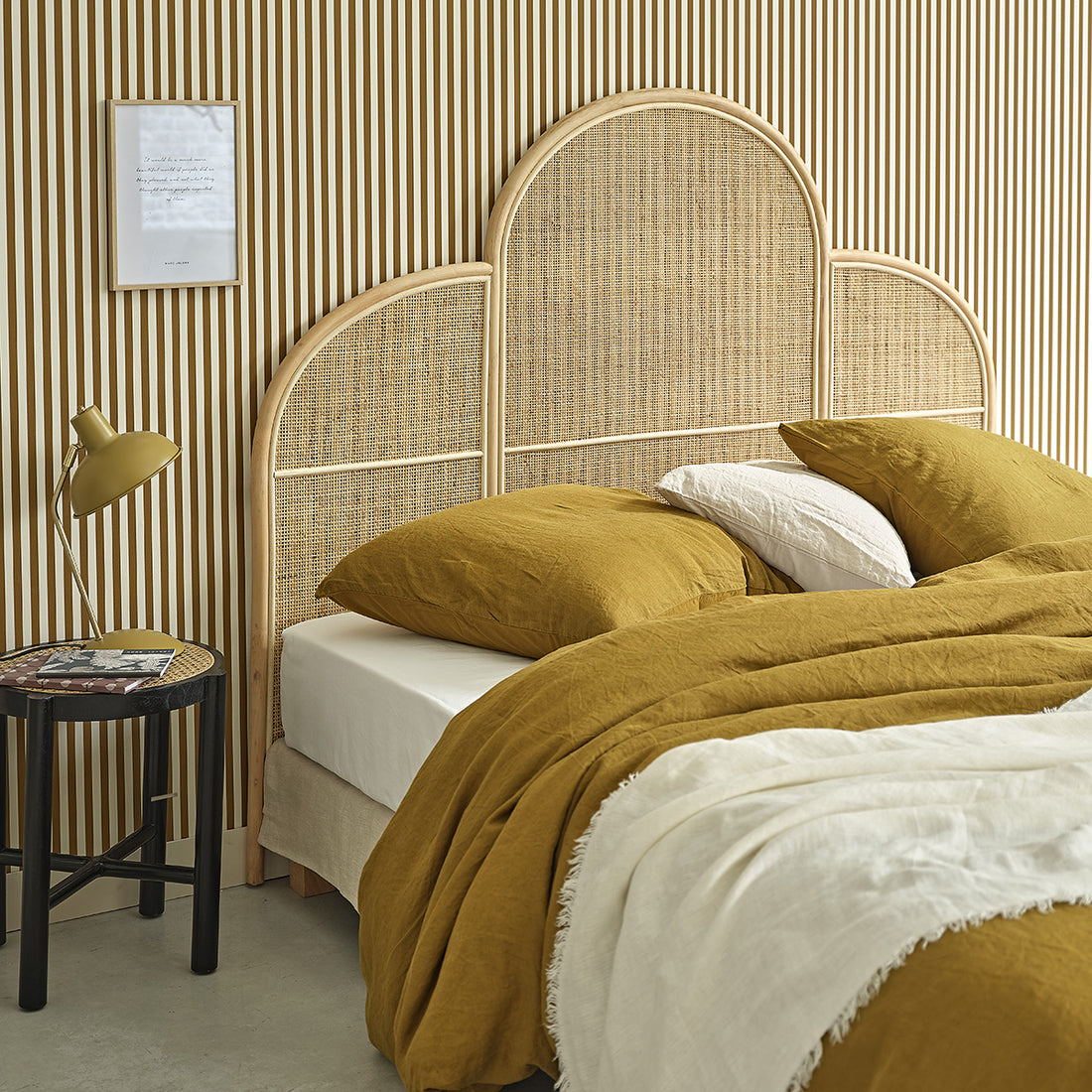 JANE - Testiera in rattan e cannage 160 cm