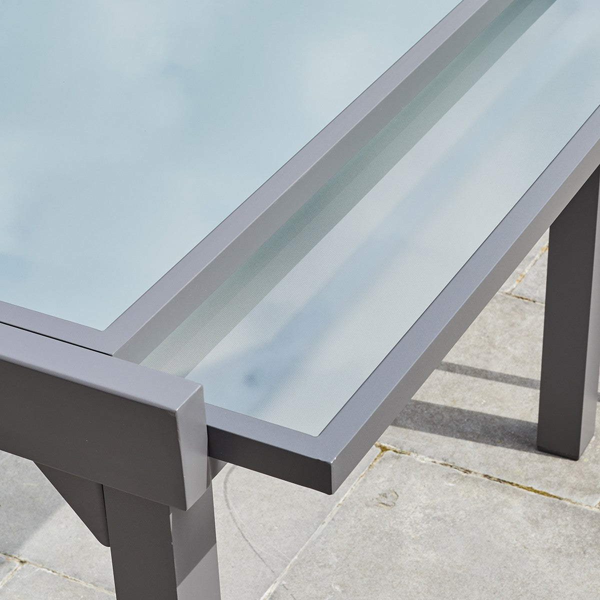 MODULO - Tavolo da giardino allungabile in alluminio grigio 8/12 pers.