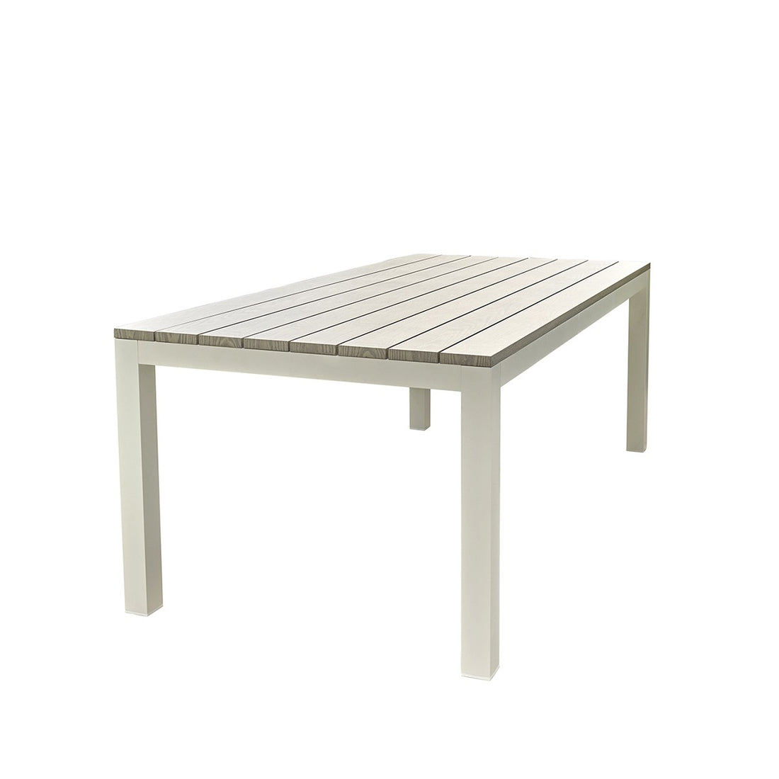 TAMPA - Tavolo da giardino in alluminio bianco e grigio, 8 pers.