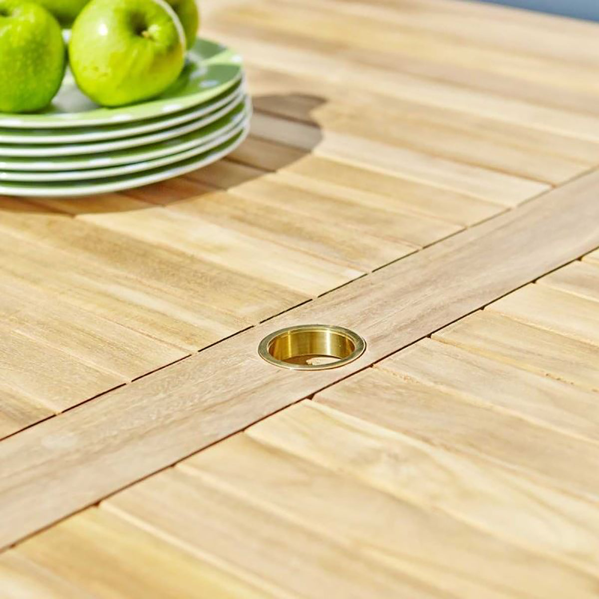 ESTHER - Set di mobili da giardino in teak massello e corda per 8 pers.