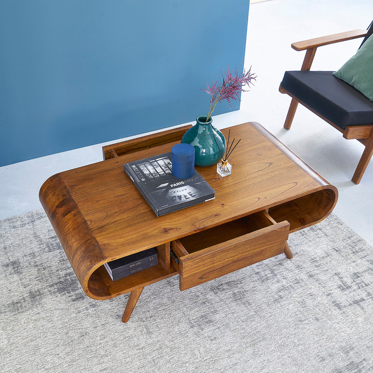 APOLLINE - Tavolino in mindi massello da 120 cm