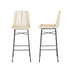 Set di 2 sgabelli da bar in metallo e rattan