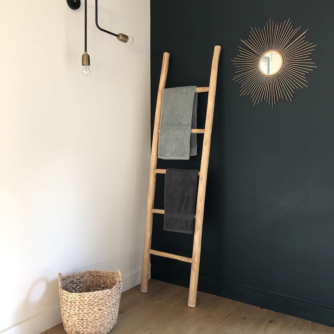 CLARA - Scala portasalviette in teak massello 170 cm