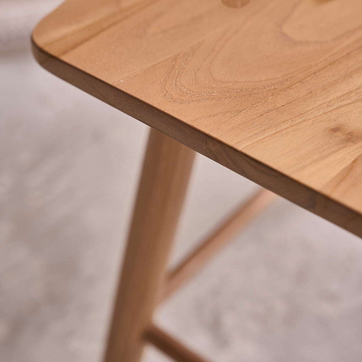 AMBRE - Sgabello da bar in teak massello 45 cm