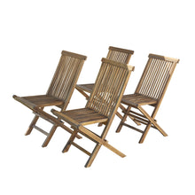 Sedia da giardino pieghevole in teak massello oliato (set di 4)