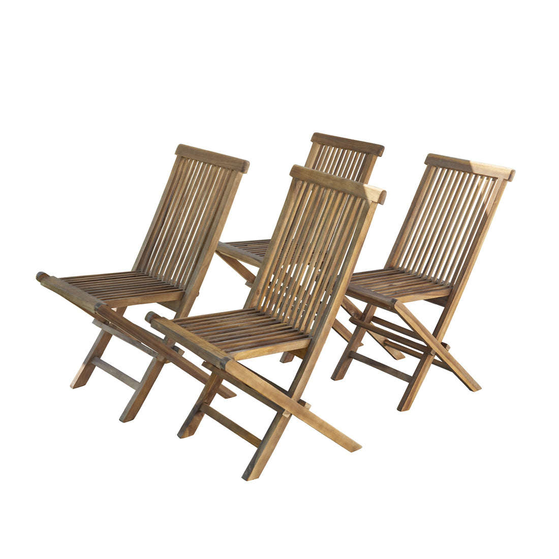 BALI - Sedia da giardino pieghevole in teak massello oliato (set di 4)