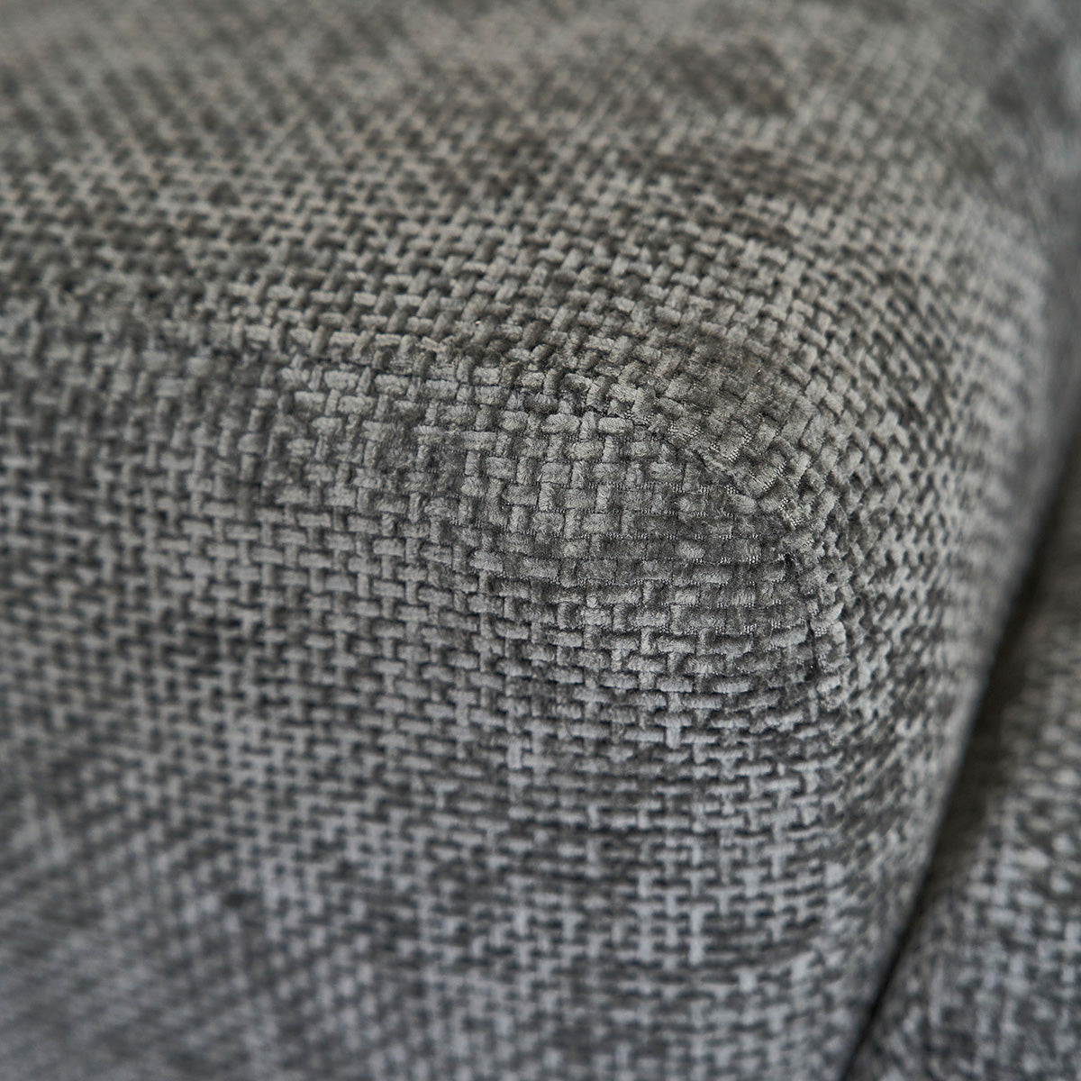 ALPHONSE - Divano dritto a 3 posti in velluto intrecciato grigio-verde