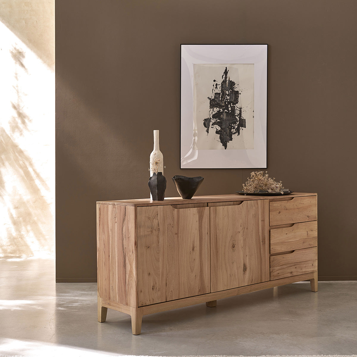 SAMSO - Credenza in acacia massiccia da 170 cm