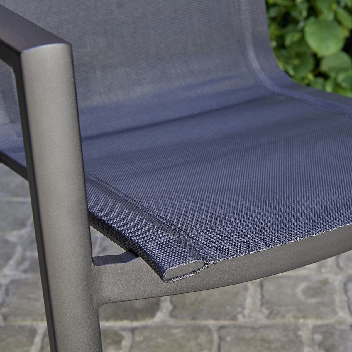 BALISTAR - Poltrona da giardino in alluminio e textilene grigio