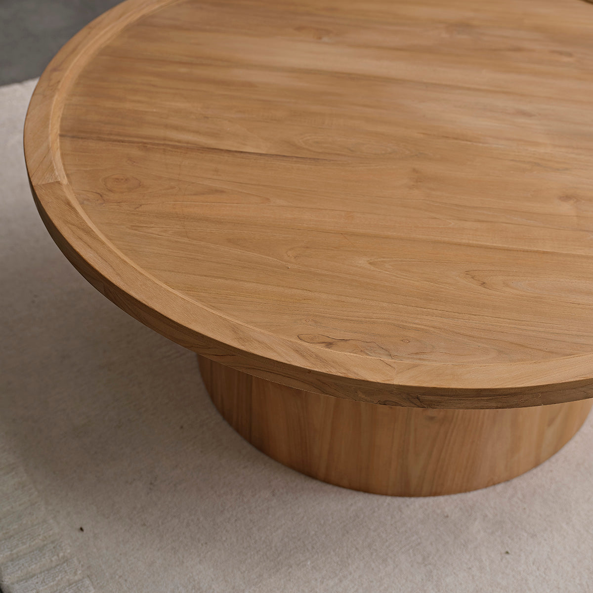 ALDO - Tavolino in teak massello Ø 100 cm