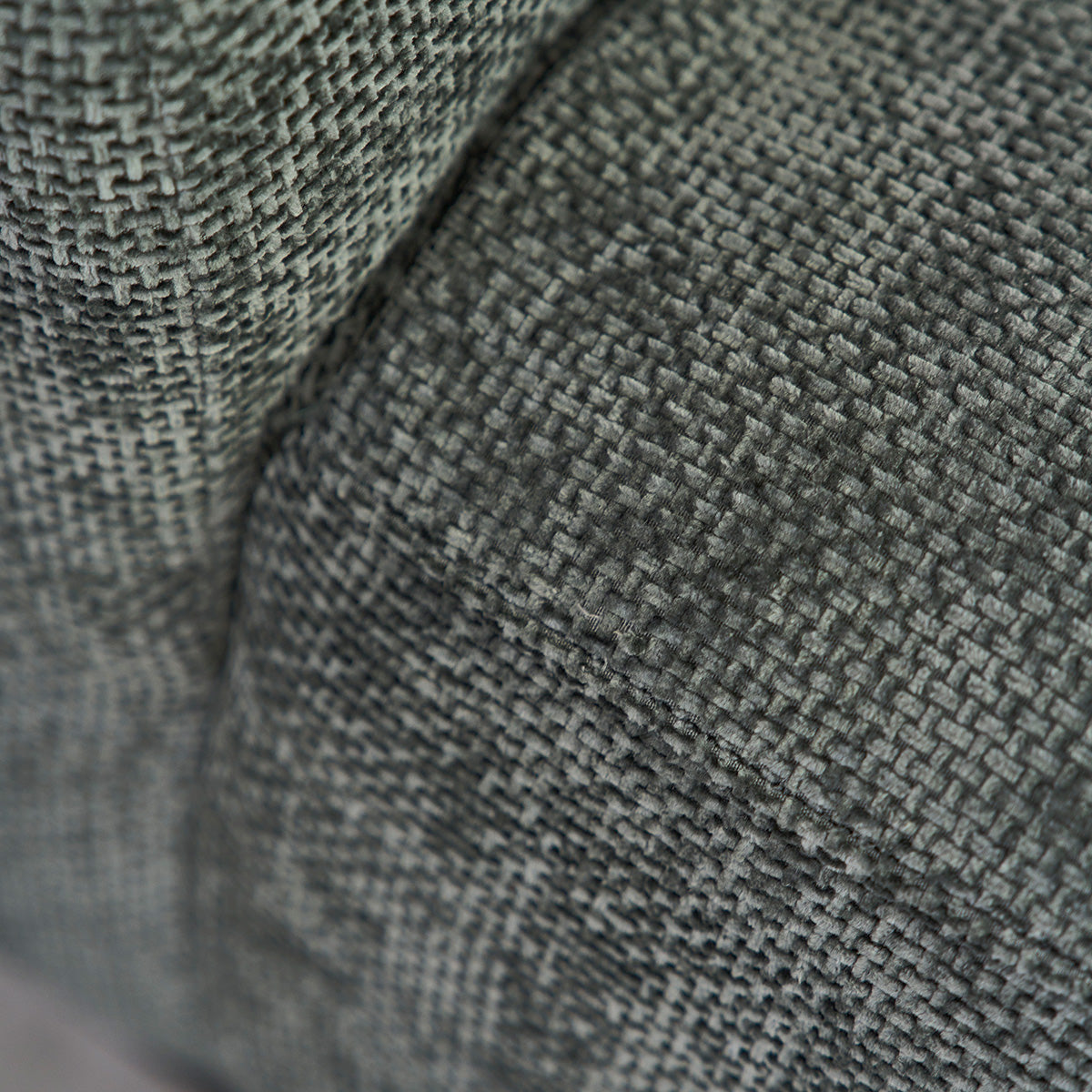 ALPHONSE - Divano dritto a 4 posti in velluto intrecciato grigio-verde