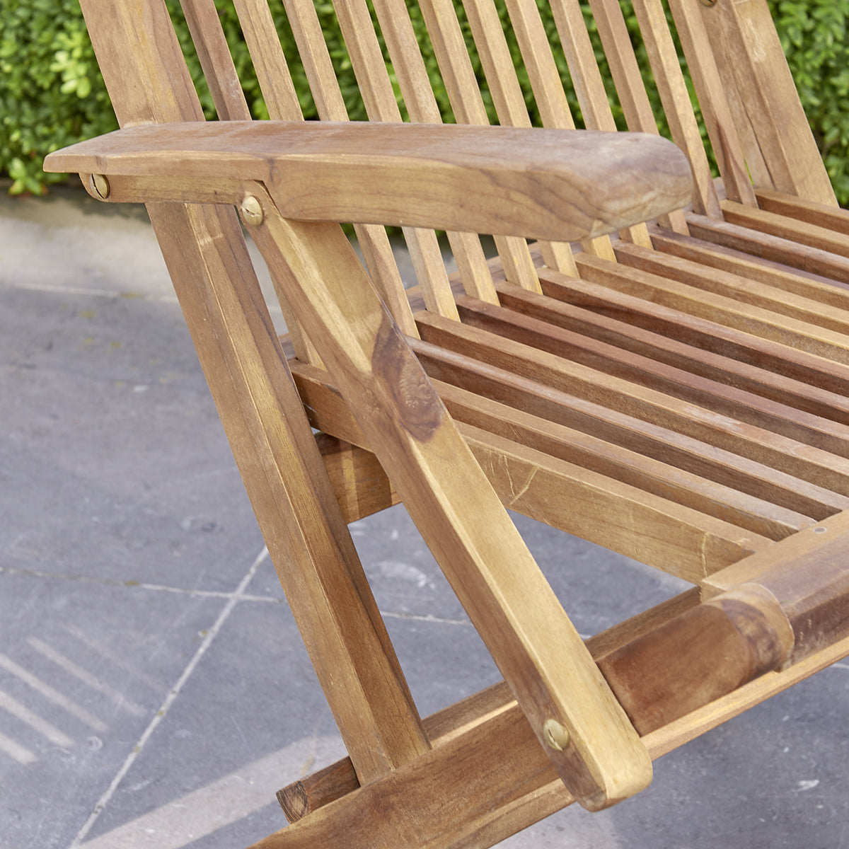 BALI - Poltrona da giardino pieghevole in teak massello oliato (set di 2)