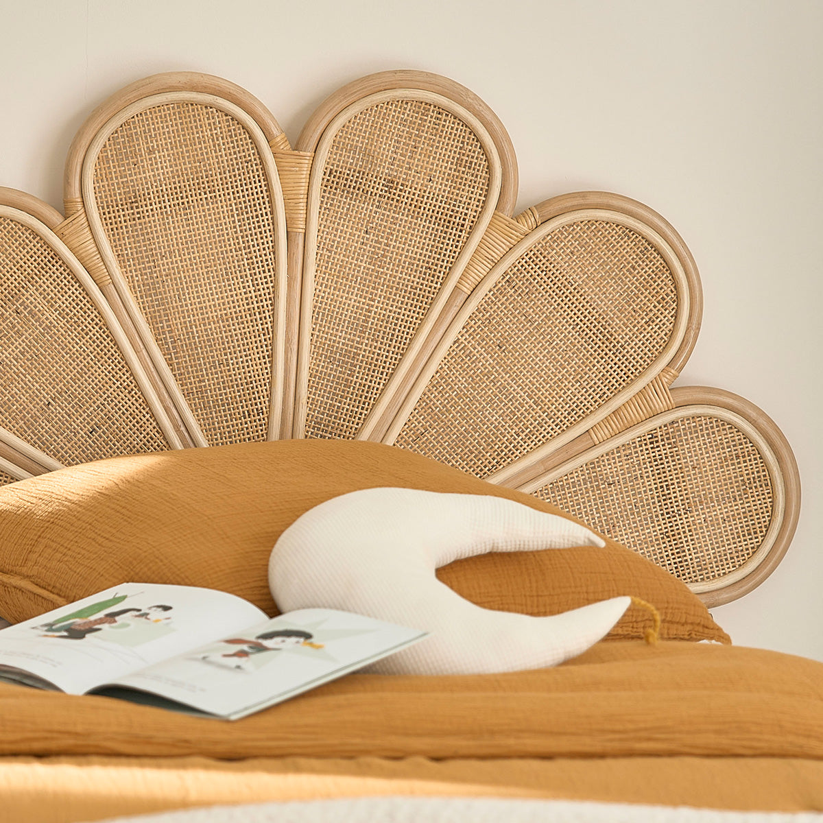ROMY - Testiera in rattan e midollino 90 cm