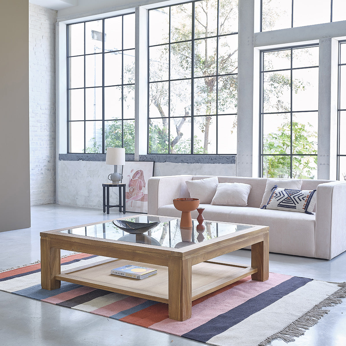 BOSTON - Tavolino in teak massello da 120 cm