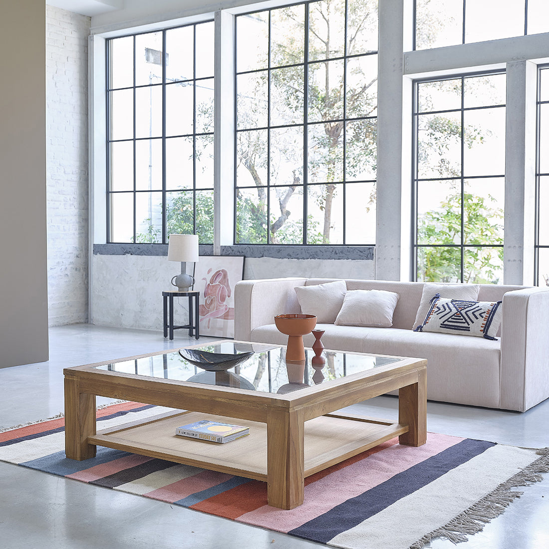 BOSTON - Tavolino in teak massello da 120 cm