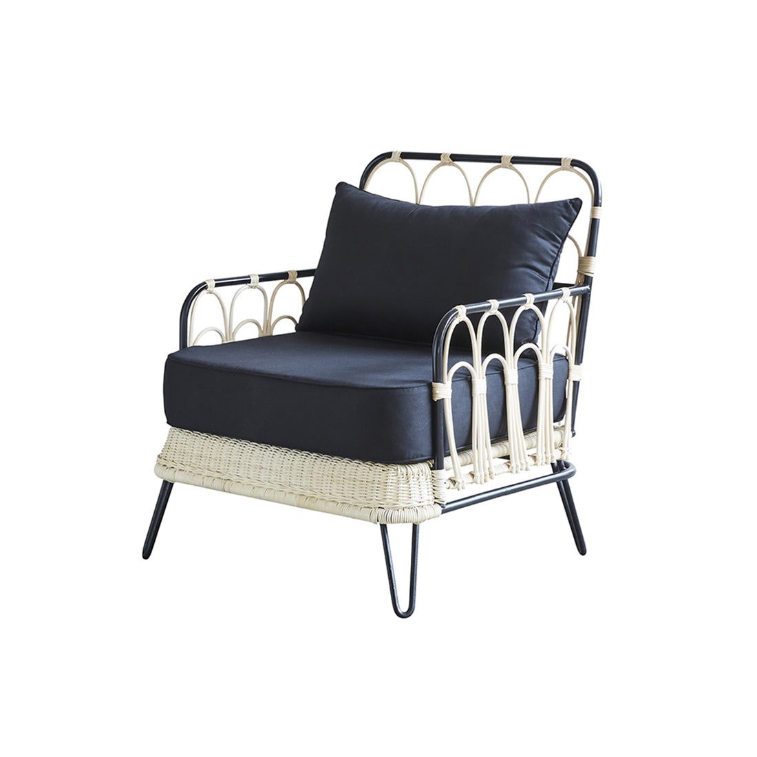 ALBANE - Poltrona in rattan e metallo