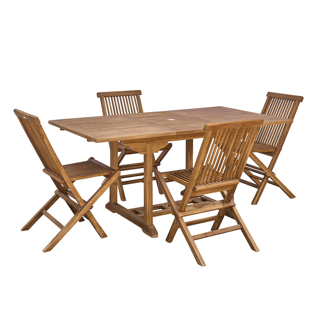 BALI - Set di mobili da giardino con tavolo allungabile in teak massello oliato 4/8 pers.