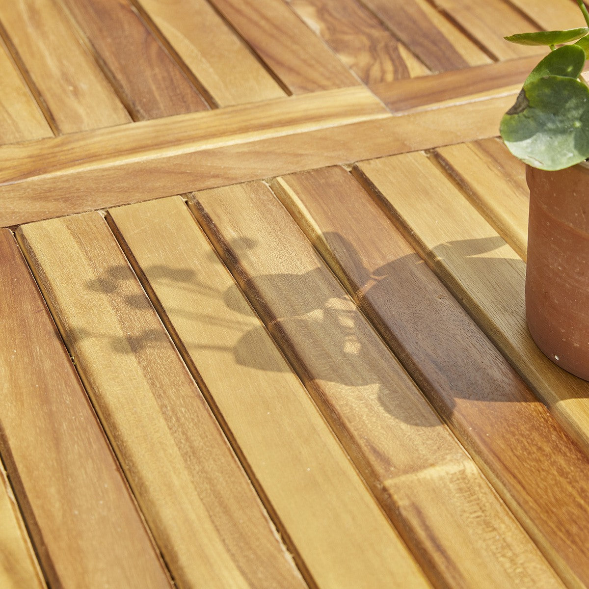 BALI - Set di mobili da giardino in teak massello con tavolo allungabile 8/10 pers.