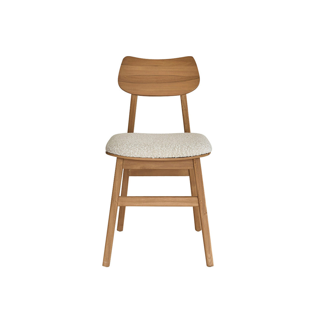 ADELE - Sedia in teak massello con seduta bouclé