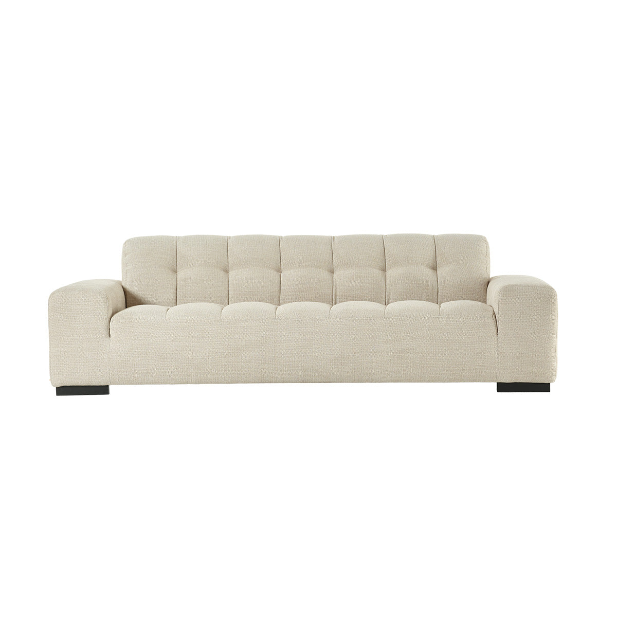 ALPHONSE - Divano lineare a 4 posti in tessuto testurizzato beige melange
