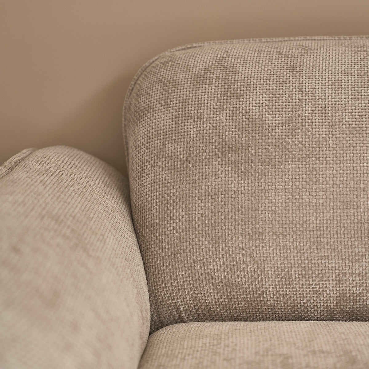 HECTOR - Divano dritto a 3 posti in velluto intrecciato beige