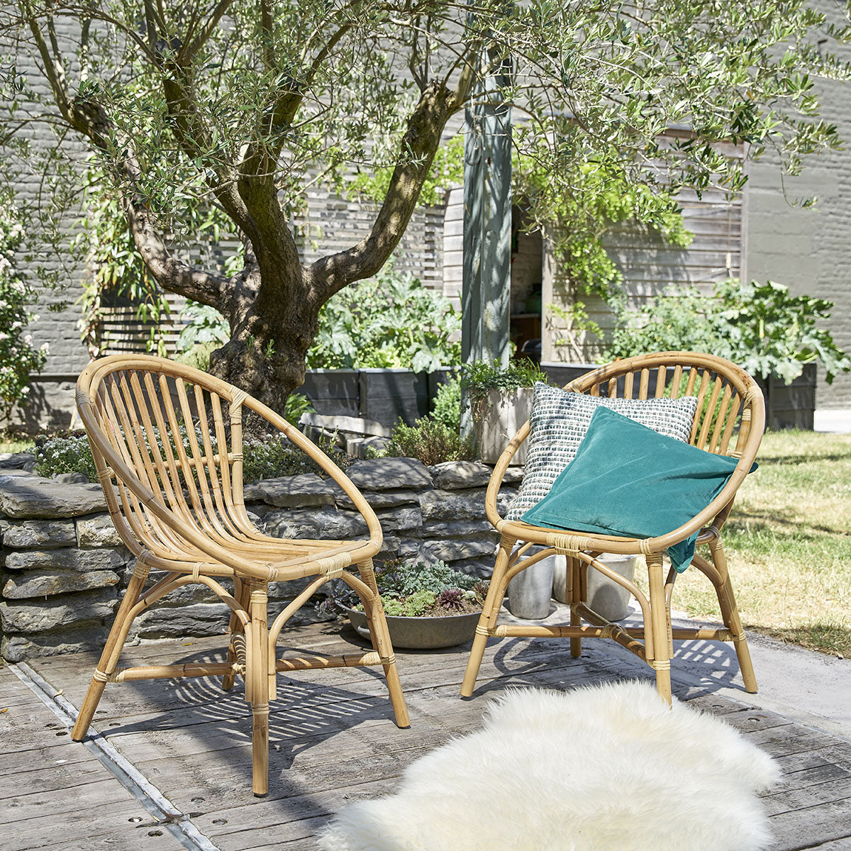 PAOLA - Set di 2 poltrone in rattan