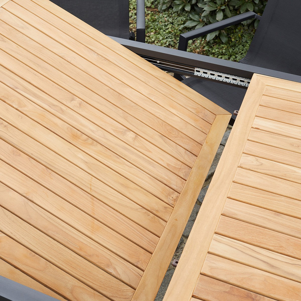 BALITECK - Tavolo da giardino allungabile in alluminio e teak 6/10 pers.